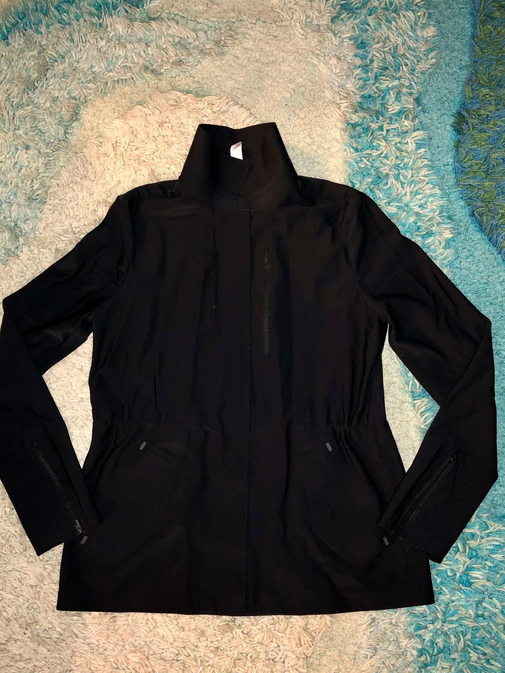 Athleta Women's Black Full Zip Track Jacket w/ Pockets Nylon/Spandex Size 4